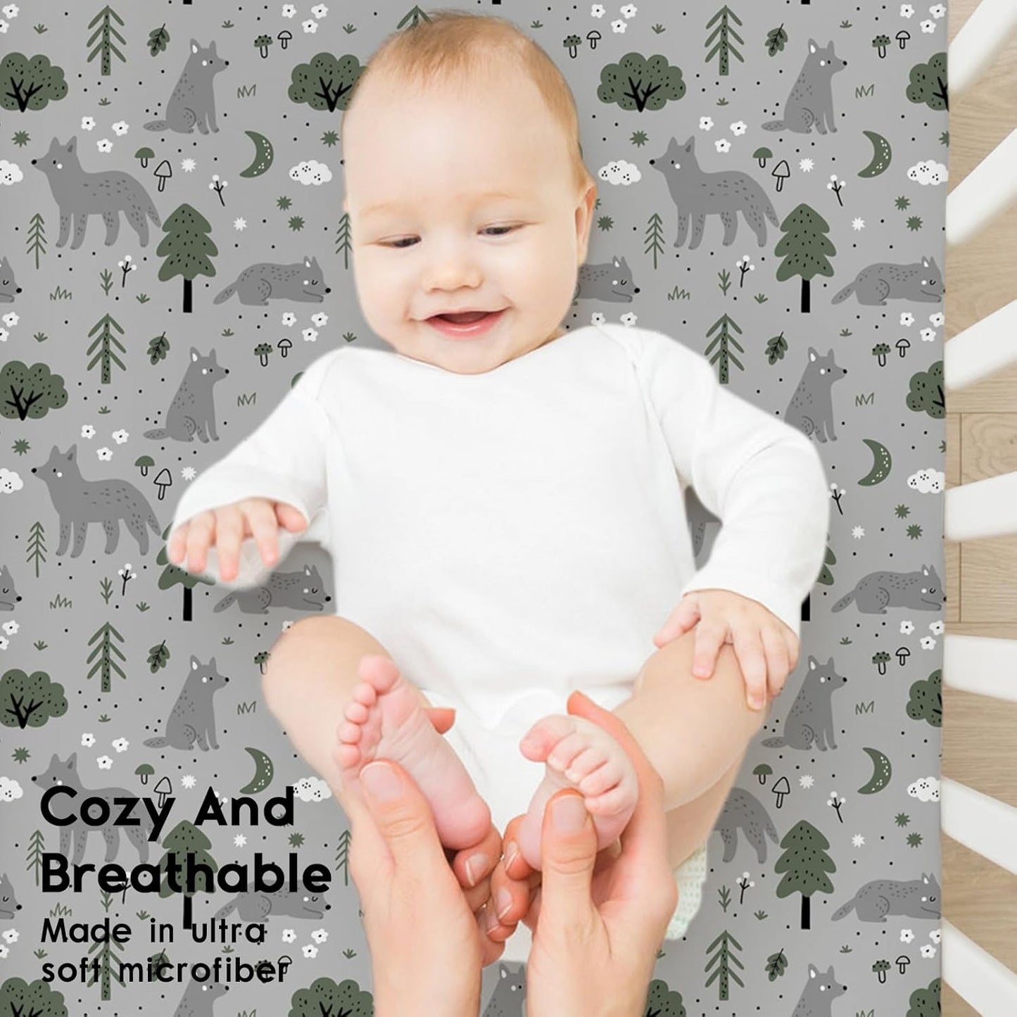 Yoofoss Fitted Baby Crib Sheets - Super Soft Microfiber 2 Pack for Standard Crib & Toddler Mattress | 28x52x8in (Fox)