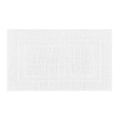 Mrs Awesome Soft 100% Cotton Bath Mat with Hot-melt Non-Slip Backing, 20" x 32" Comfortable & Absorbent Washable Textured Woven Rug for Bathroom, White