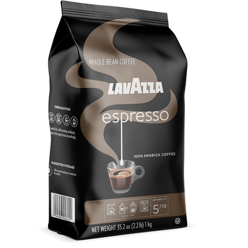 Lavazza Espresso Whole Bean Coffee - Medium Roast, 100% Arabica, 2.2 lb Bag (Pack of 2)