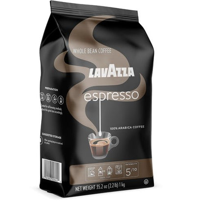 Lavazza Espresso Whole Bean Coffee - Medium Roast, 100% Arabica, 2.2 lb Bag (Pack of 2)