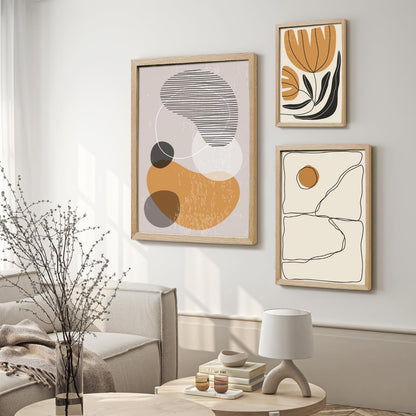 QTART 18X24 Picture Frame, 18x24 Frame Natural Oak Wood Poster Frame for Photo Wall Mounting Tabletop Display, 3pack 18 by 24 Picture Frames