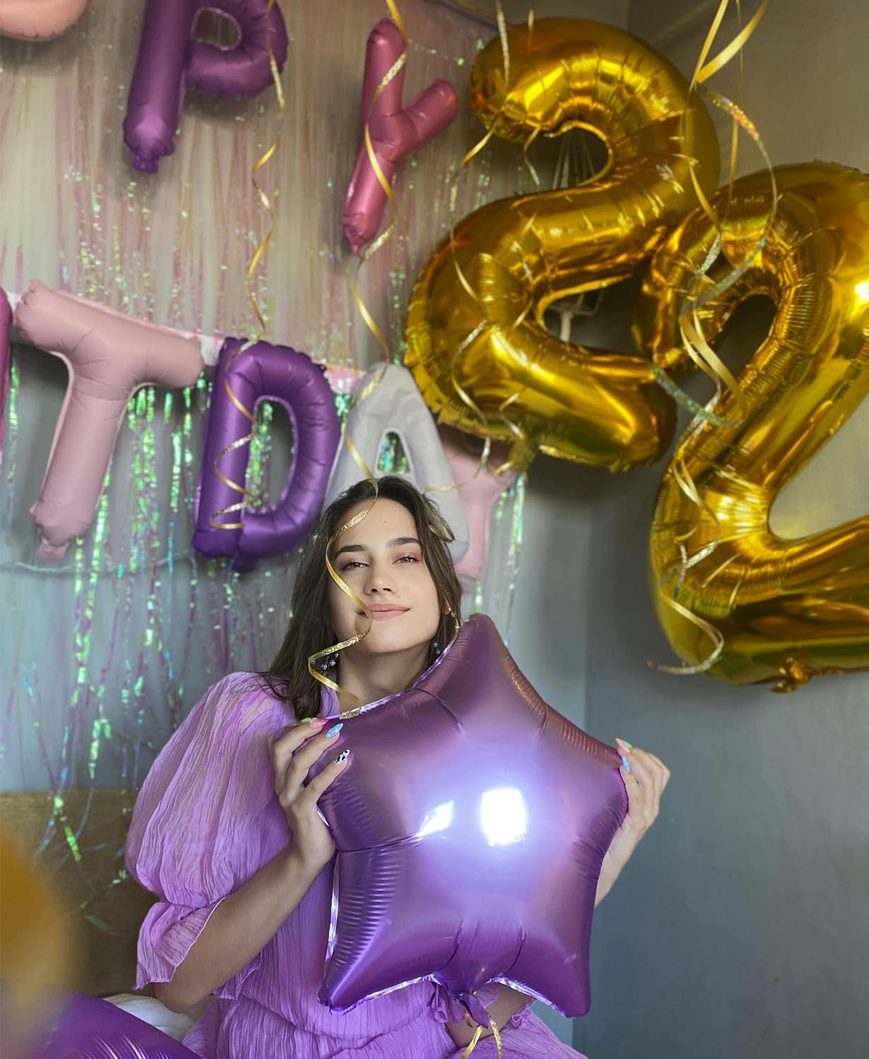 Smlpuame Gold Number 2 Balloon - 40 Inch Helium Foil for Birthday & Wedding Celebrations