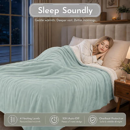 Electric Heated Blanket 90x100 King Size - Aqua Variation