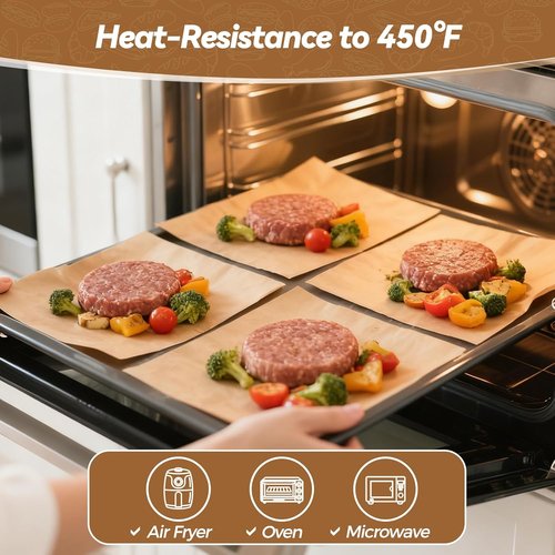 Heavy Duty Patty Paper Sheets - 360 Count Unbleached Parchment Squares for No-Stick Burger Separation | 6"x 6"