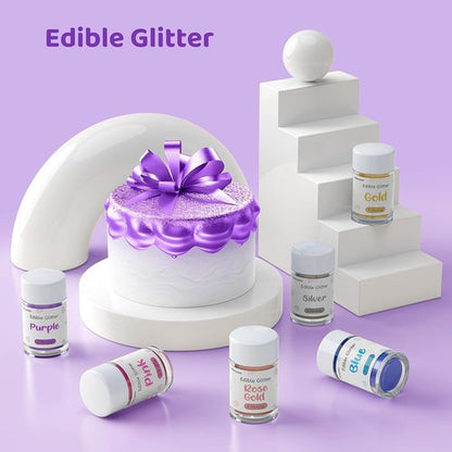 Edible Glitter by Halloween | Food-Grade Sparkling Dust for Cupcakes, Cookies & Drinks - Purple