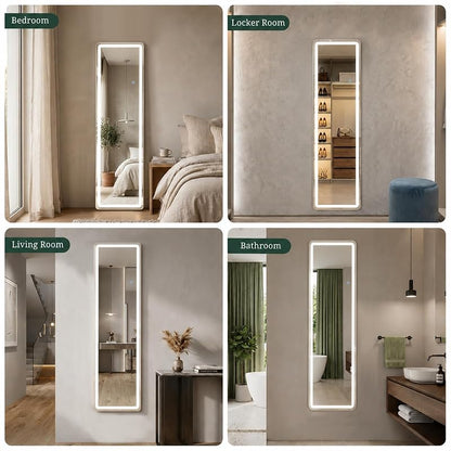 LED Full Length Mirror with Lights 59.85" x 15.75" – 3 Color Modes, Dimmable