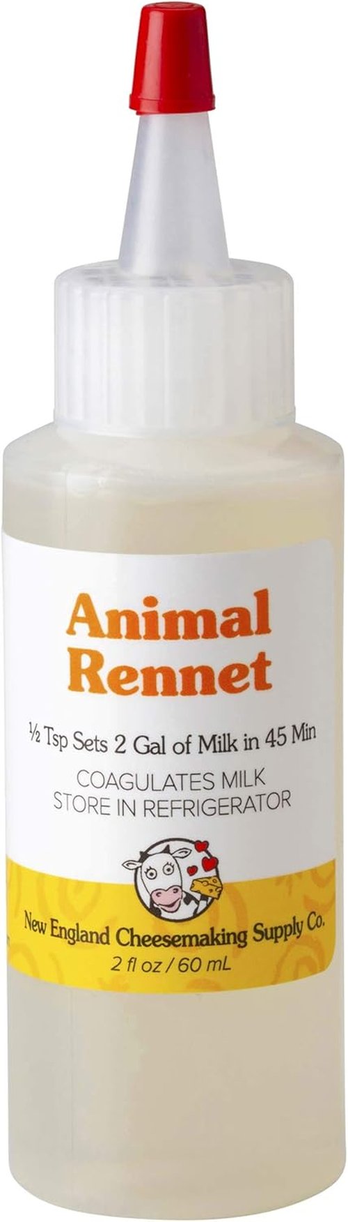 Liquid Animal Rennet - Premium Calf Rennet for Easy Home Cheese Making - Non-GMO, Gluten-Free (2 oz)