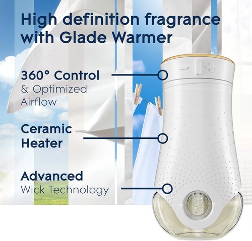 Glade PlugIns Refills Air Freshener - Clean Linen Scented Essential Oils | 1.34 Fl Oz, 2 Count