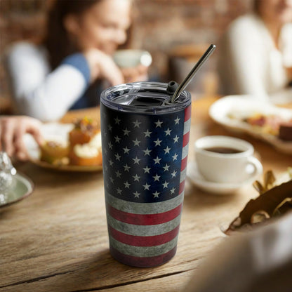 DENNSHH 4th of July Decorations American Flag Independence Day Patriotic Decor Stainless Steel Insulated Tumblers, Memorial Day, Veterans Day, Presidents Election Day Cup Gifts, 20Oz