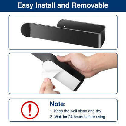 8 Inch Hand Towel Holder, Self Adhesive Towel Bar for Bathroom, Rustproof Aluminum U-Shape Towel Rack Stick on Wall, Black