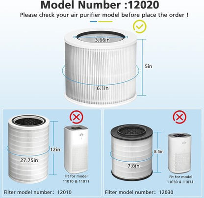 Clorox 12020 HEPA Filter Replacement - Compatible with Tabletop Air Purifiers | 2-Pack, 200 Sq. Ft. Capacity