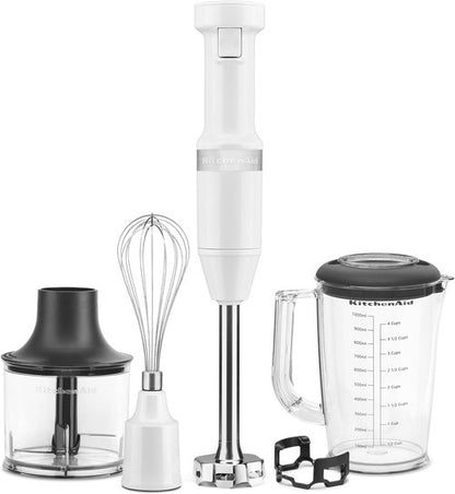 KitchenAid Hand Blender - Variable Speed with Accessories - White, KHBV83WH