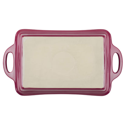 Rachael Ray 9" x 13" Rectangular Stoneware Baker, Burgundy