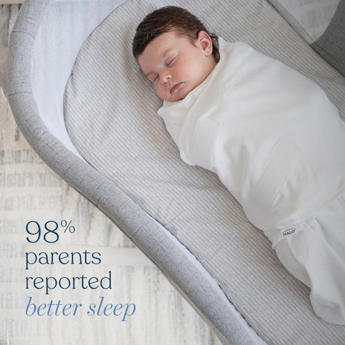 HALO Micro-Fleece Sleepsack - 3-Way Adjustable Swaddle Blanket for Newborns | Baby Blue, TOG 3.0, 0-3 Months