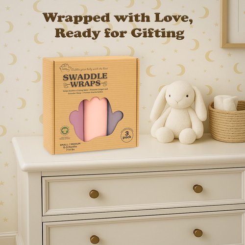 Bublo Baby Newborn Swaddle Sleep Sacks - Infant 0-3 Months, Swaddles for Newborns Baby Girls Boys, 100% Organic Cotton Nursery Swaddling Blankets (3-Pack)