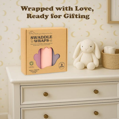Bublo Baby Newborn Swaddle Sleep Sacks - Infant 0-3 Months, Swaddles for Newborns Baby Girls Boys, 100% Organic Cotton Nursery Swaddling Blankets (3-Pack)