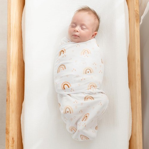 Comfy Cubs Swaddle Blanket Set - 100% Cotton Newborn Wraps, Breathable & Durable | 3 Pack for 0-3 Months - Rainbow Bohemian