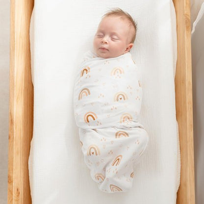 Comfy Cubs Swaddle Blanket Set - 100% Cotton Newborn Wraps, Breathable & Durable | 3 Pack for 0-3 Months - Rainbow Bohemian