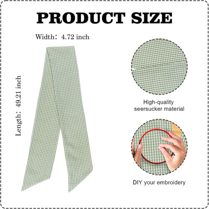 Regine Switzerland Green & White Gingham Wreath Sash - 5.12" Wide x 54.33" for Spring & Easter Decor