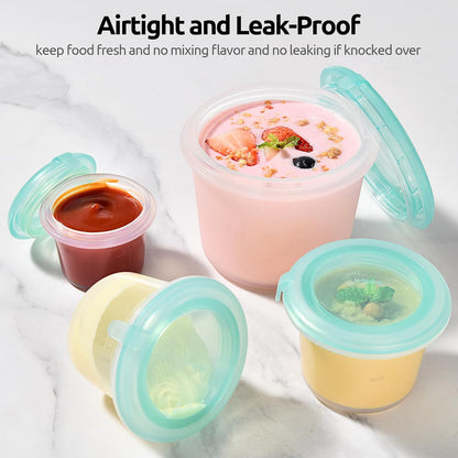 U-Taste Silicone Food Storage Containers Set - Airtight Meal Prep Boxes | Freezer & Microwave Safe, 2oz/4oz/8oz/16oz, Aqua Sky