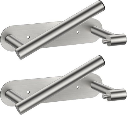 FORIOUS Toilet Paper Holder - Rustproof Stainless Steel Wall Mount | Pivoting Design, 2 Pack Brushed Nickel