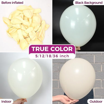Bezente Beige Balloons Latex Party Balloons - 100 Pack 12 inch Round Helium Cream Ivory White Balloons for Wedding Birthday Gender Reveal Easter Tea Boho Decorations