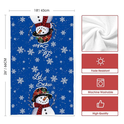 Blue Snowman Kitchen Towels Set of 2 – 18 x 26 Inches (Variation: Blue+2) Artoid Mode