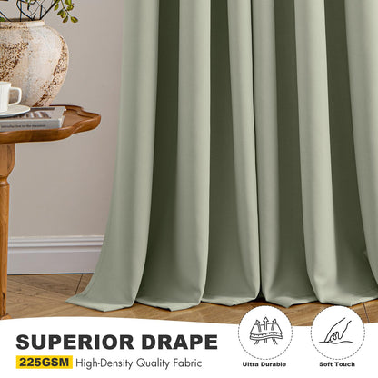 MIULEE Sage Green Blackout Curtains for Bedroom Living Room 40 Inches Long 2 Panels, Thermal Insulated Room Darkening Drapes Solid Grommet Noise Reduction Light Blocking Window Treatments 40x40 Inch