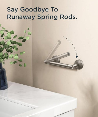 FORIOUS Toilet Paper Holder - Rustproof Stainless Steel Double Post Pivoting Design | Bathroom Accessory