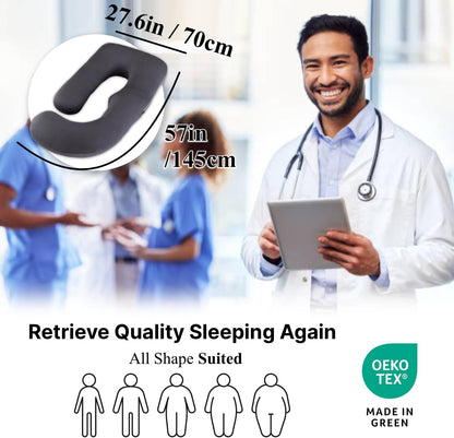 ALLOPERA Pregnancy Pillow - 57 Inch Full Body Maternity Support | Removable Washable Cover, Black Milk Fiber