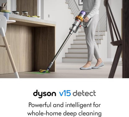 Dyson V15 Detect Cordless Vacuum Cleaner - Powerful Suction | Yellow/Nickel Finish
