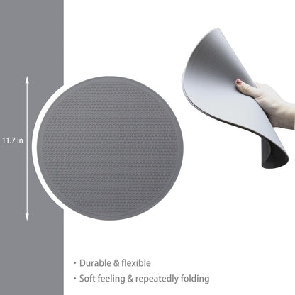 Tongjude Silicone Microwave Mat - Non-Slip Trivet & Hot Pot Holder - 11.7" x 11.7" - Dishwasher Safe