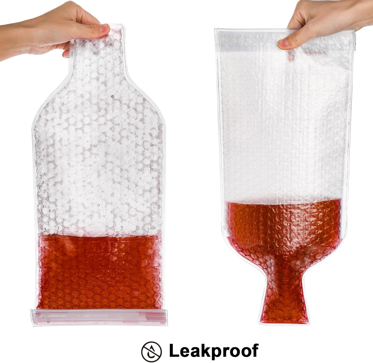 Yesland 6 Pack Reusable Wine Protector Travel Bag, Plastic Wine Bags Sleeve for Travel Leak-Proof Sturdy Triple Protection Wine Shipping Bag for Airplane Car Cruise - 16.25 x 7.5 Inch