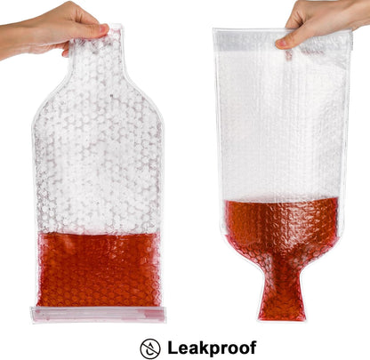 Yesland 6 Pack Reusable Wine Protector Travel Bag, Plastic Wine Bags Sleeve for Travel Leak-Proof Sturdy Triple Protection Wine Shipping Bag for Airplane Car Cruise - 16.25 x 7.5 Inch