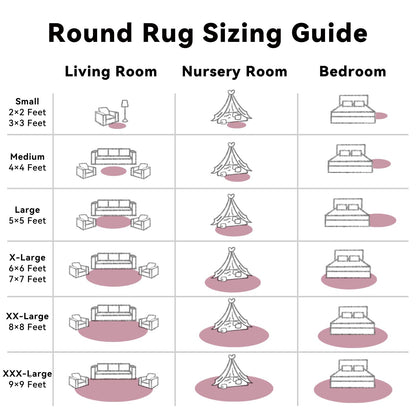 OLANLY Blush Round Rugs for Bedroom - Machine Washable, 8 ft Circle Area Rugs for Living Room, Soft and Fluffy Shaggy Carpet for Teen Girls and Boys, Nursery Rooms, Dorms, Home Decor Aesthetic