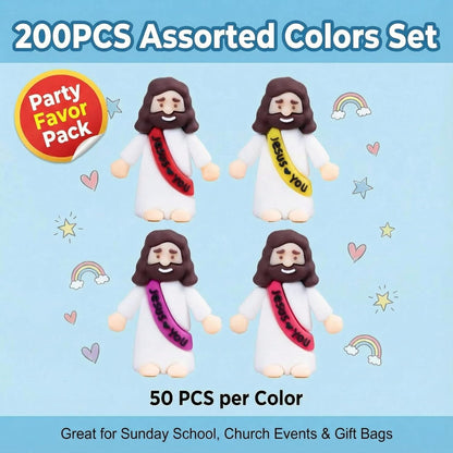 Mini Jesus Figurines by [Brand Name] - 200PCS Colorful Religious Toys for Easter Egg Stuffers & Gifts