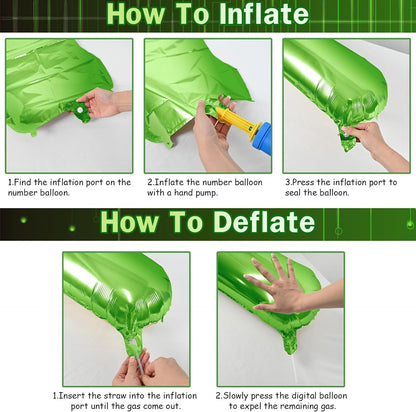 Skiennix 40-Inch Green Number 3 Balloons - Self-Inflating Foil Mylar for Birthday Parties & Anniversaries