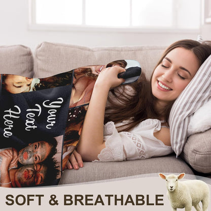 Yofair Custom Photo Blanket - Personalized Wedding & Anniversary Gift for Couples | Soft & Cozy Design