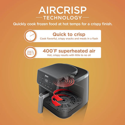 Ninja Air Fryer - 5 QT Capacity for Up to 4lbs of Fries | 5-in-1 Cooking Functions | Grey