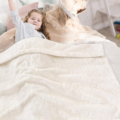 BORITAR Fleece Baby Blanket 3D Animal Blanket, Ultra Soft Fluffy Baby Blankets for Boys Girls, Cozy Infant Toddler Newborn Receiving Blankets for Crib Stroller (30x40 Inches, Cream)