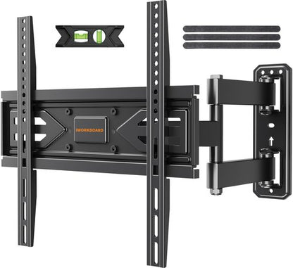 IWORKBOARD 40 43 50 55 inch Full Motion Corner TV Wall Mount for Most 32-65 inch Flat & Curved TVs, Articulating Swivel & Tilt TV Mount Bracket, up to 80 lbs,VESA 400x400mm, Single Stud Perfect Center