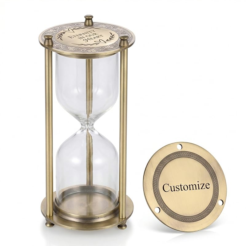 Personalized Engraved Vintage Hourglass Urn for Ashes – Memorial Sand Clock
