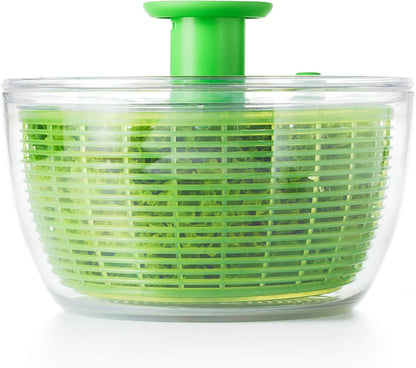 OXO Good Grips Salad Spinner - Large Green Lettuce & Fruit Washer, BPA-Free, Easy One-Hand Pump