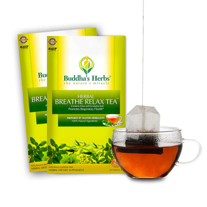 Buddha's Herbs Premium Breathe Relax tea with Eucalyptus, 88 Tea Bags (Pack of 4)