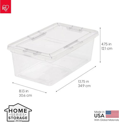 IRIS USA 7 Qt. Storage Bins - Durable, Stackable Organizers | 12 Pack for Home & Office