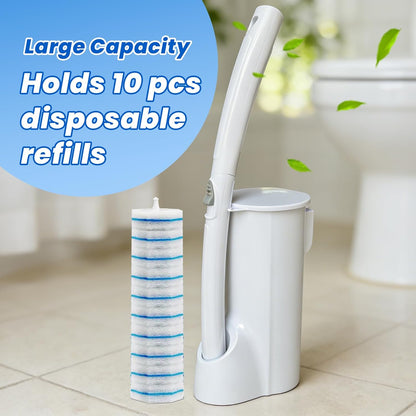 Skiennix Toilet Cleaning System - 40 Disposable Brush Refills & Wall-Mounted Holder Set