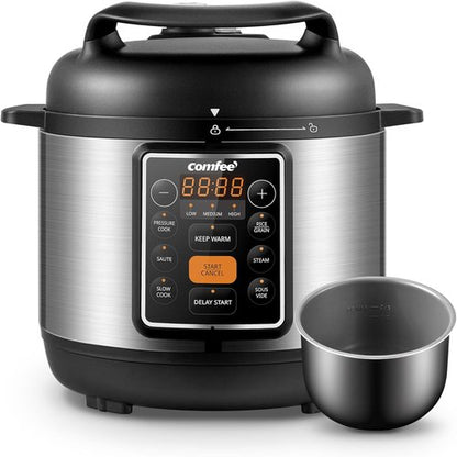 COMFEE’ 7-in-1 Electric Pressure Cooker - Multi-Function Slow Cooker & Steamer, 3 Quart Non-Stick Pot
