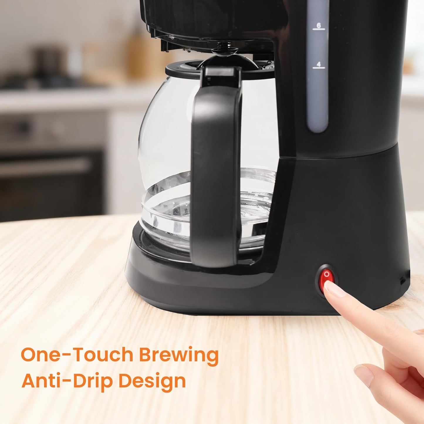 Skiennix 12-Cup Coffee Maker - 1.5L Drip Machine with One-Touch Brewing & Glass Carafe