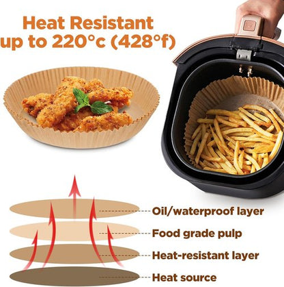 Air Fryer Liners - 400 Pcs Round Disposable Non-Stick Parchment Paper for 5-12 QT Air Fryers