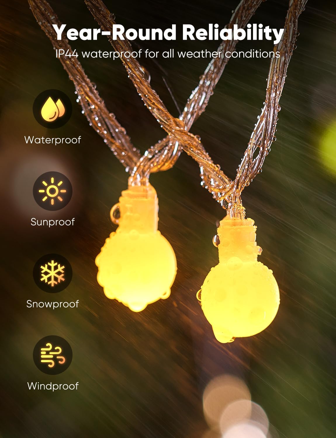 Minetom Globe String Lights - 33 Feet 100 LED Fairy Lights with Remote | Warm White for Indoor & Outdoor Decor